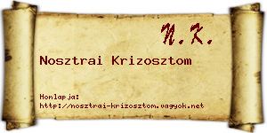 Nosztrai Krizosztom névjegykártya